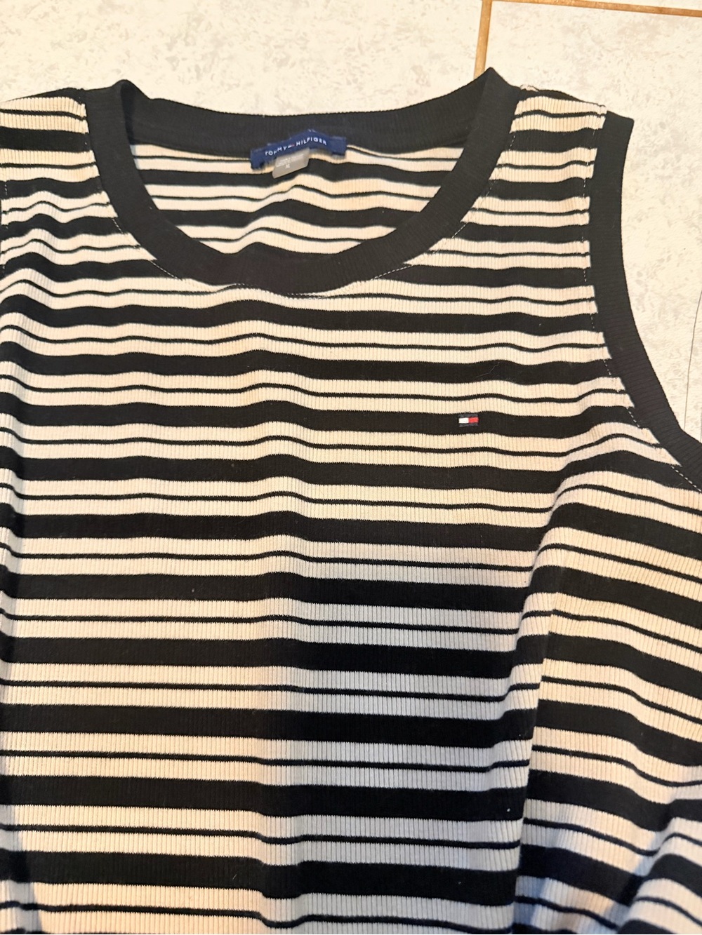Tommy Hilfiger Black and White Striped Ribbed dress
